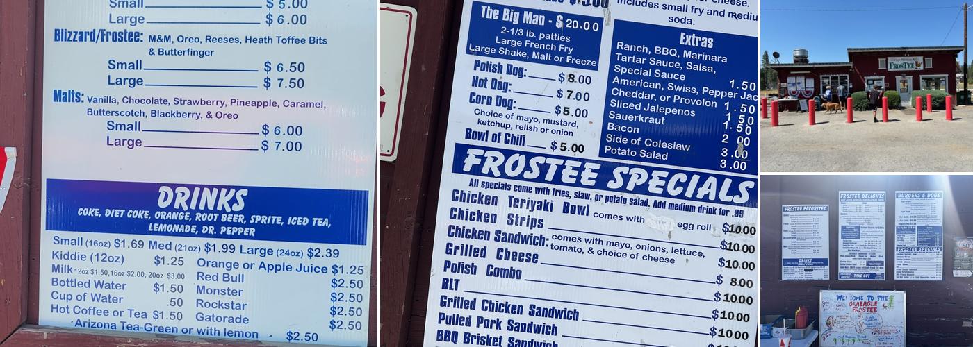 Graeagle Mountain Frostee Menu