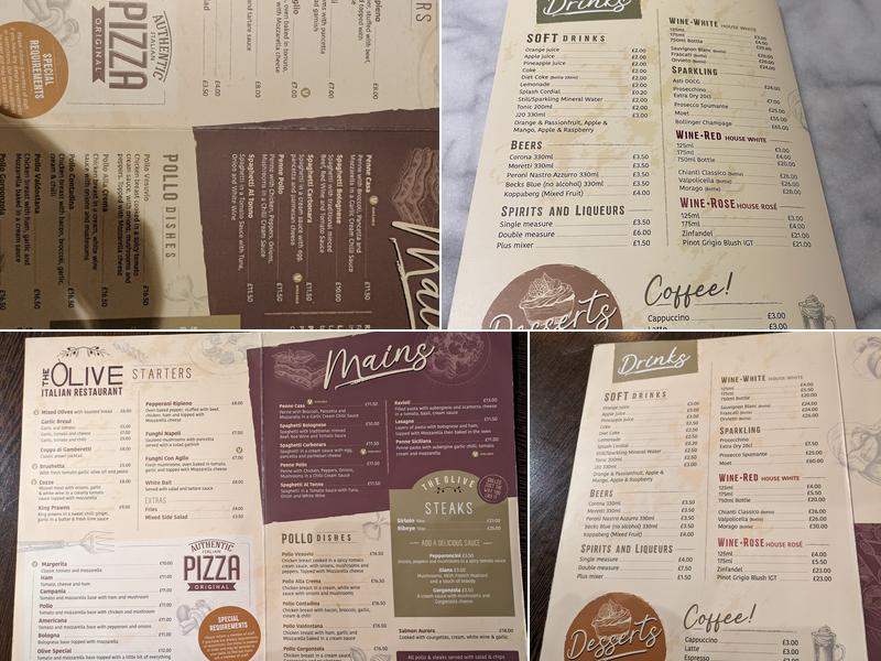 The Olive Menu