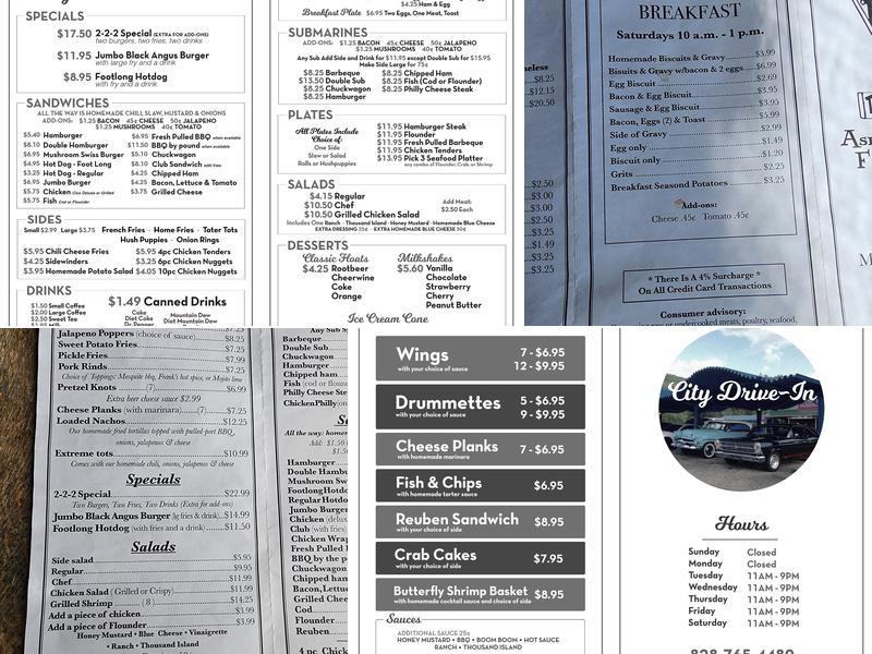 City Drive-In Menu