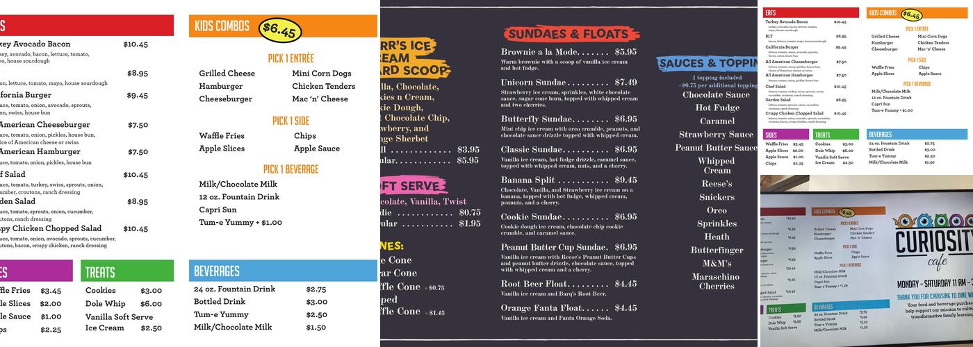 Curiosity Café Menu