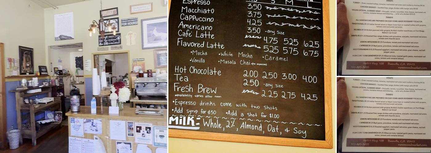 Mosswood Market Menu