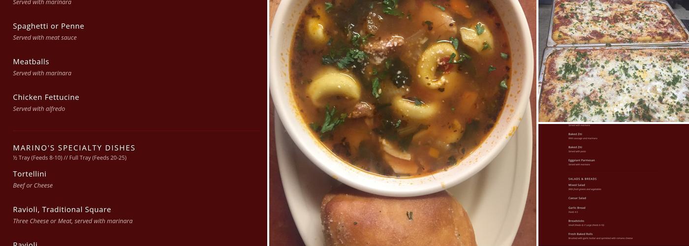 Marino's Pizza & Ravioli Menu