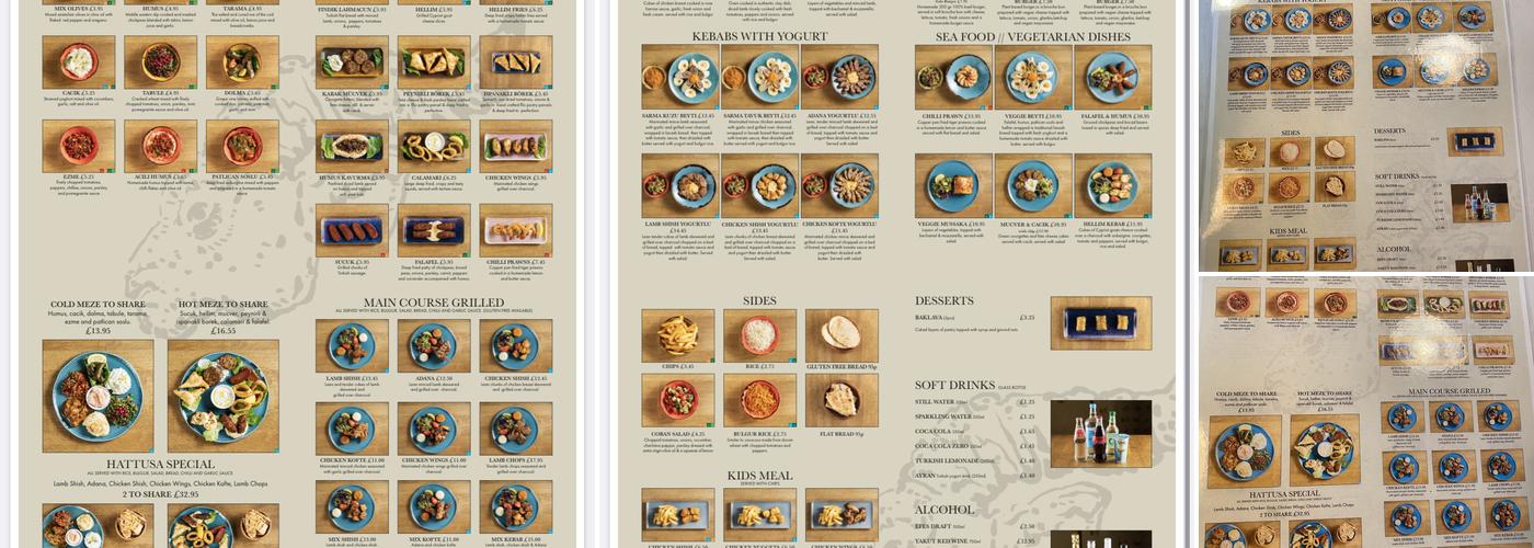 Hattusa Tonbridge Menu