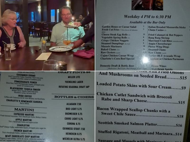 Charlotte's Restaurant Menu