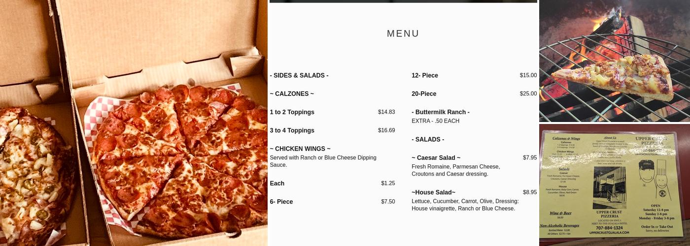 Upper Crust Pizzeria Menu