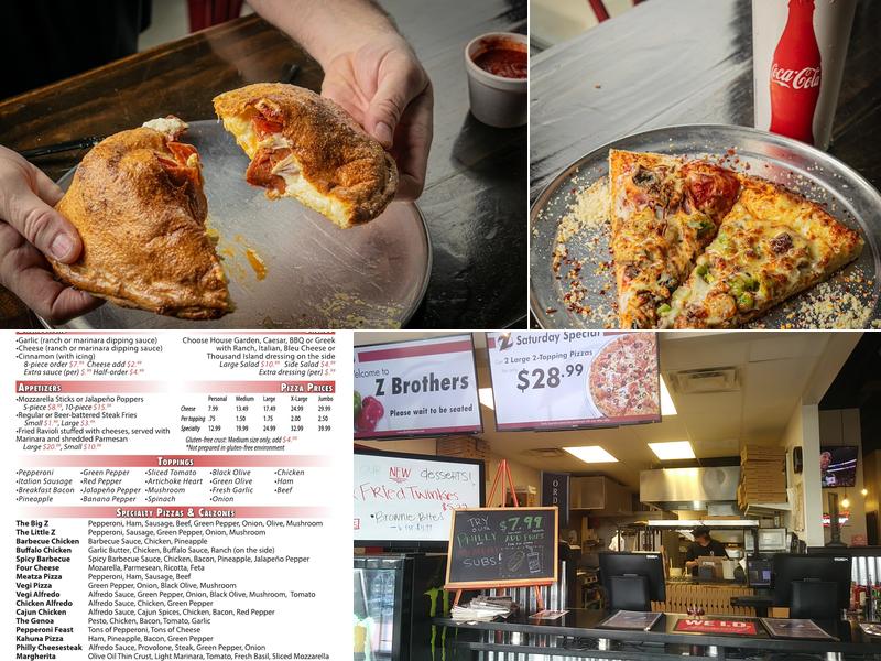 Z Brothers Pizza Menu