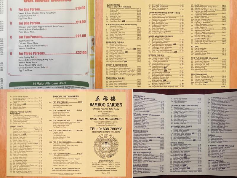 Bamboo Garden Menu