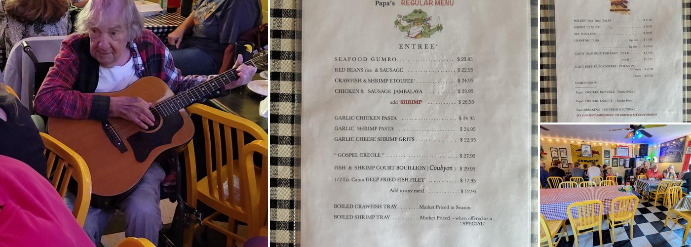Papa Boudreaux's Cajun Cafe Menu