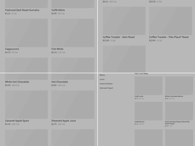 Starbucks Menu
