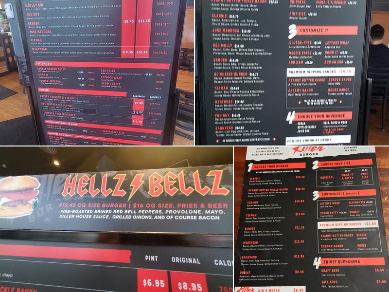 Killer Burger Menu