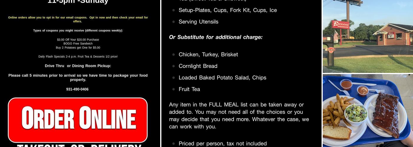 Brickhouse Barbeque Menu