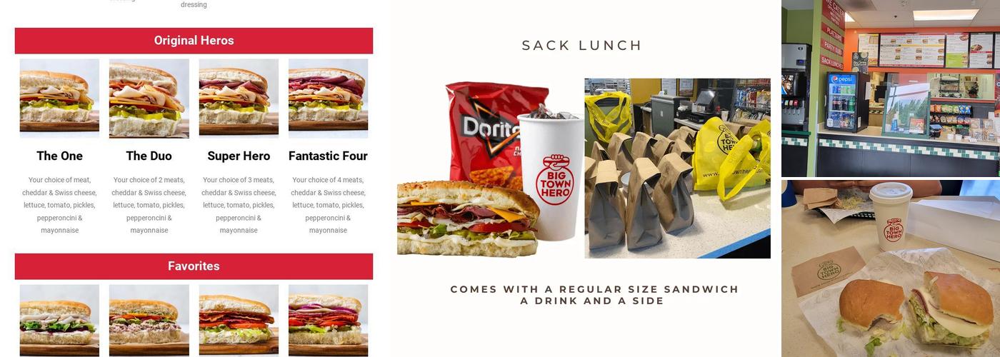 Big Town Hero Menu