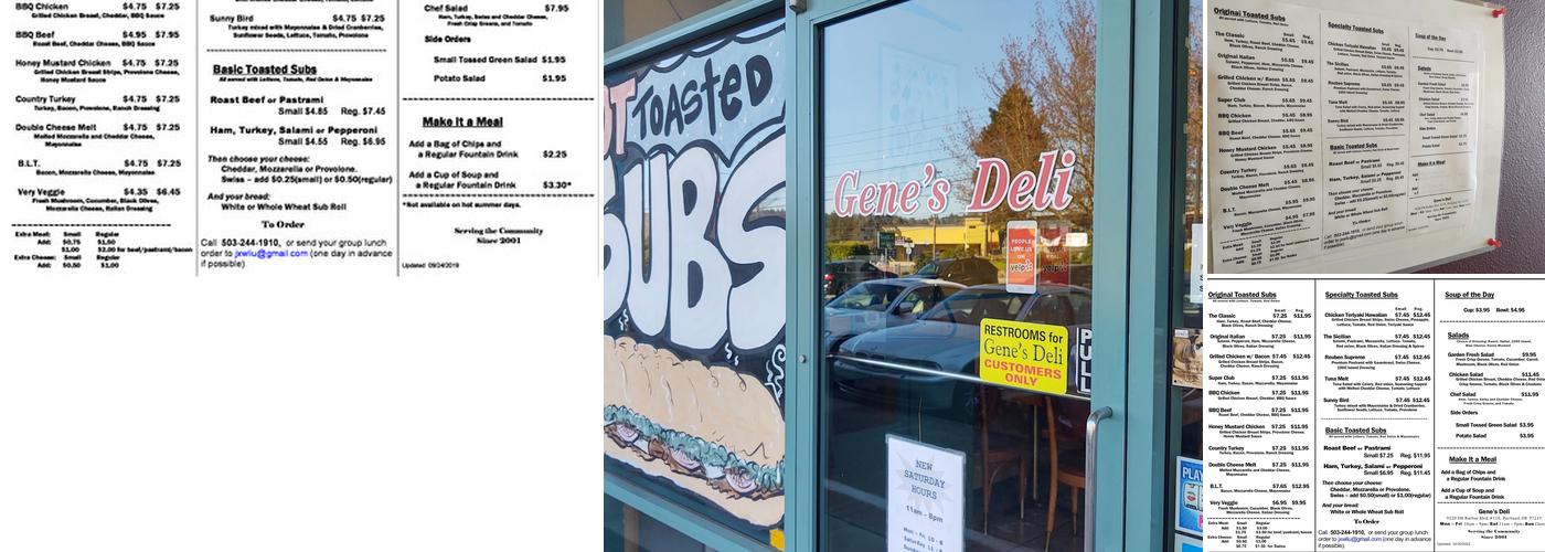 Gene's Deli Menu