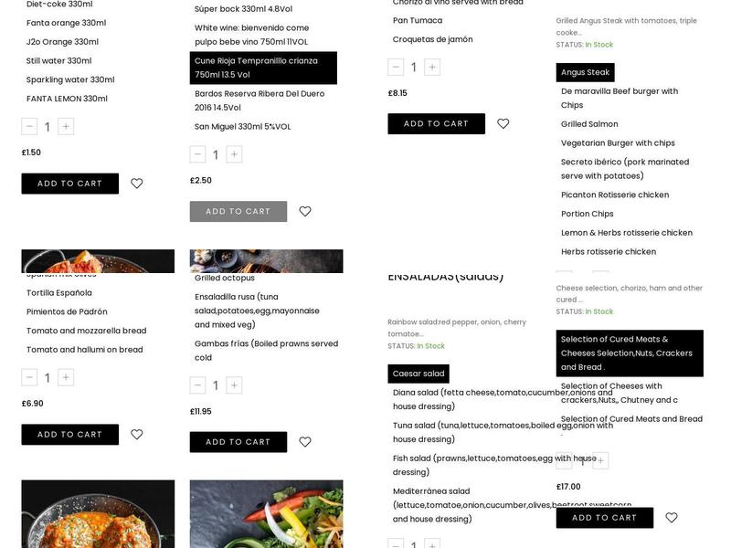 De Maravilla Tapas Menu