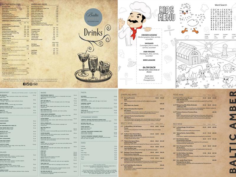 Baltic Amber Restaurant & Bar Menu