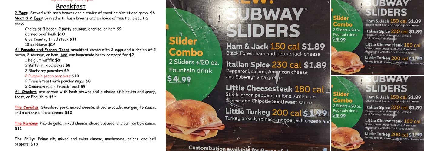 Subway Menu