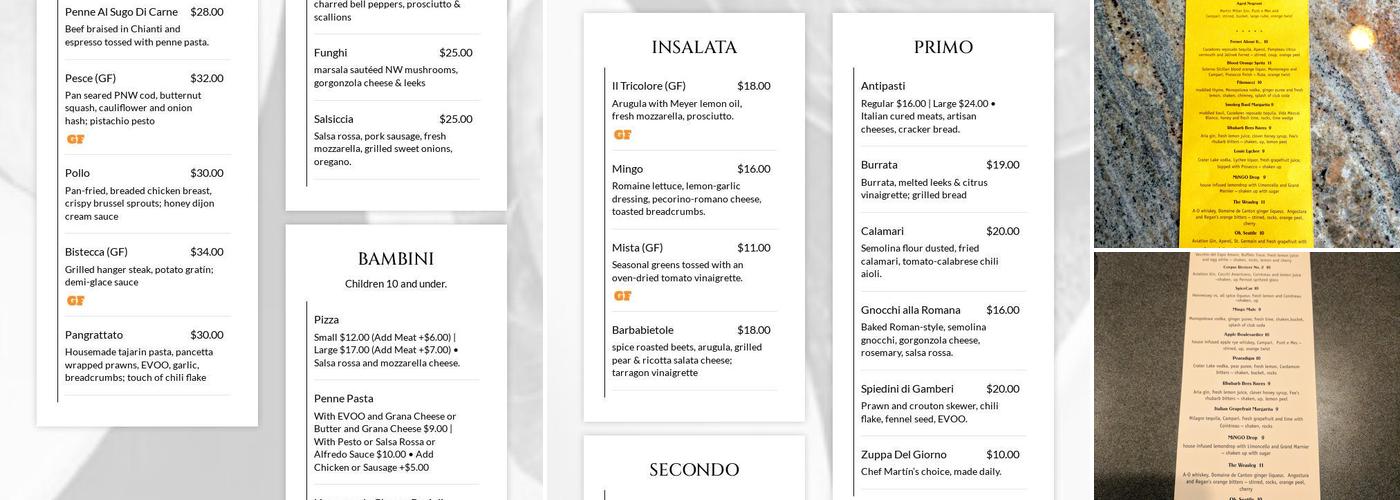 Mingo Menu