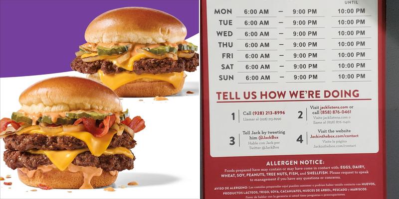 Jack in the Box Menu