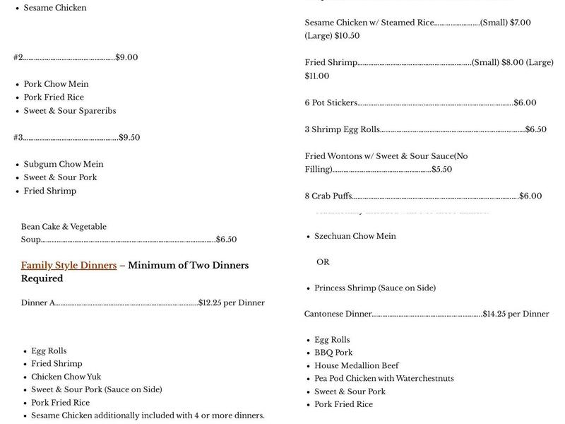 Lee's Kitchen Menu