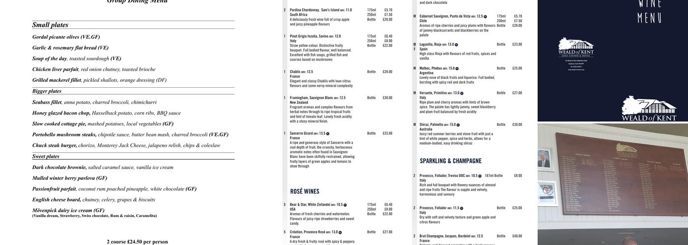Waterside Bar & Restaurant Menu