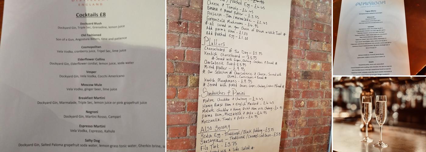 The Pumproom @ Copper Rivet Distillery Menu