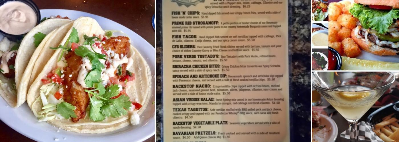 Backstop Bar & Grill Menu