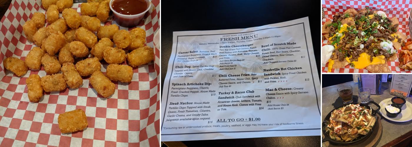 Sweet Home Bar & Grill Menu