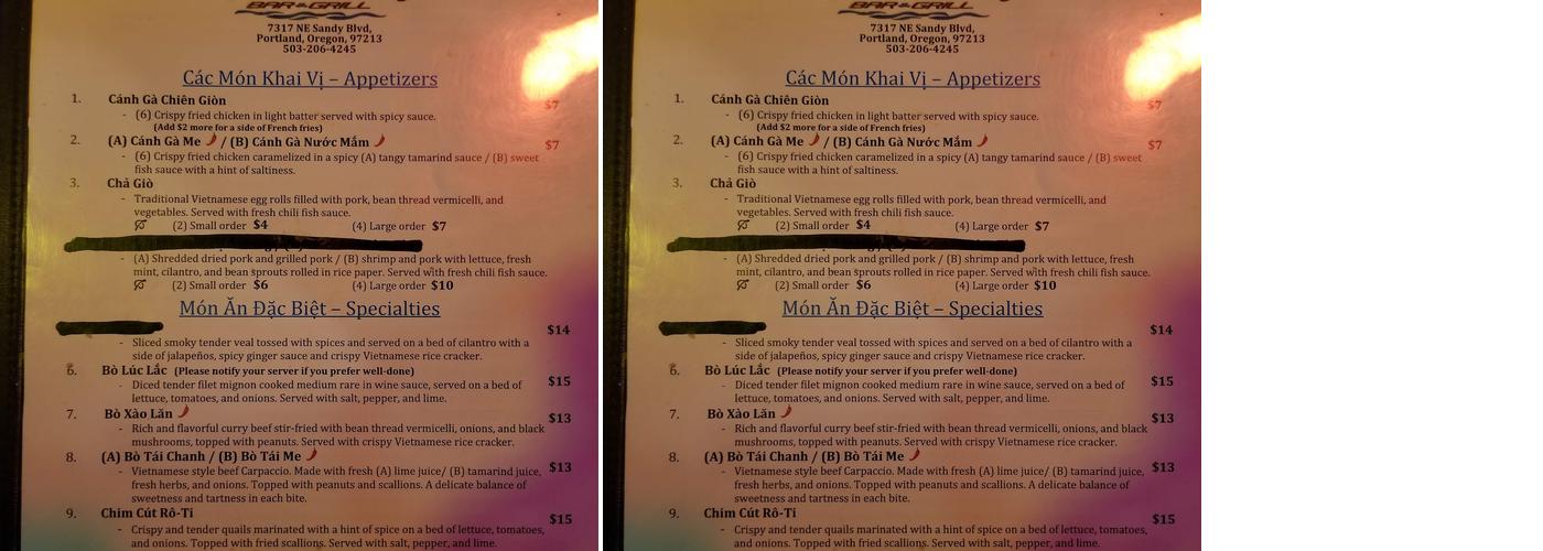 Blue Fin Bar & Grill Menu