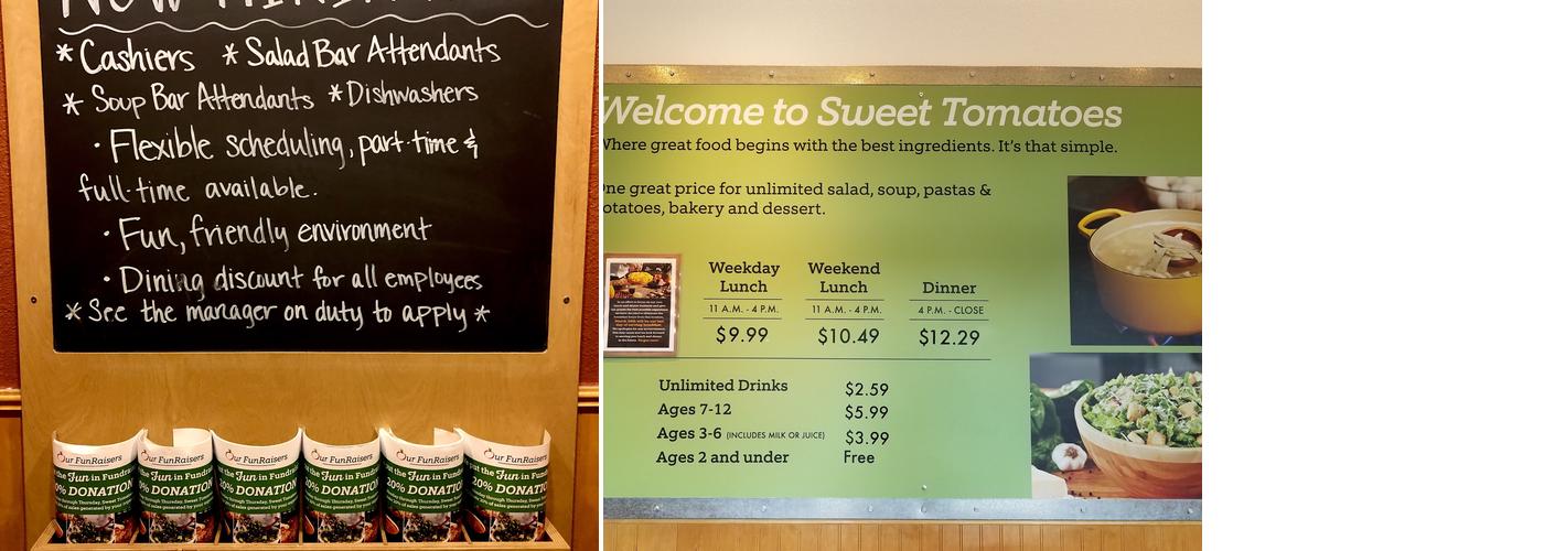 Sweet Tomatoes Menu