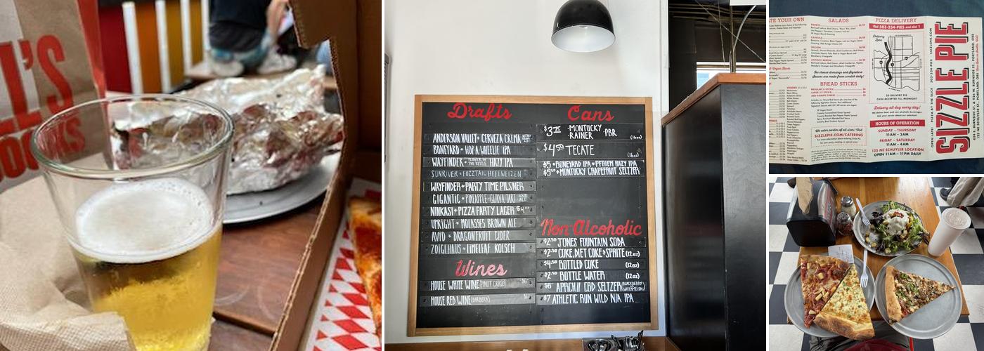 Sizzle Pie Menu