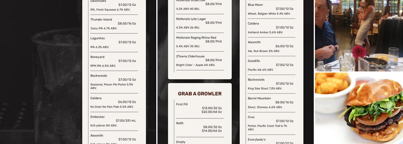 Brix Tavern - Pearl Menu