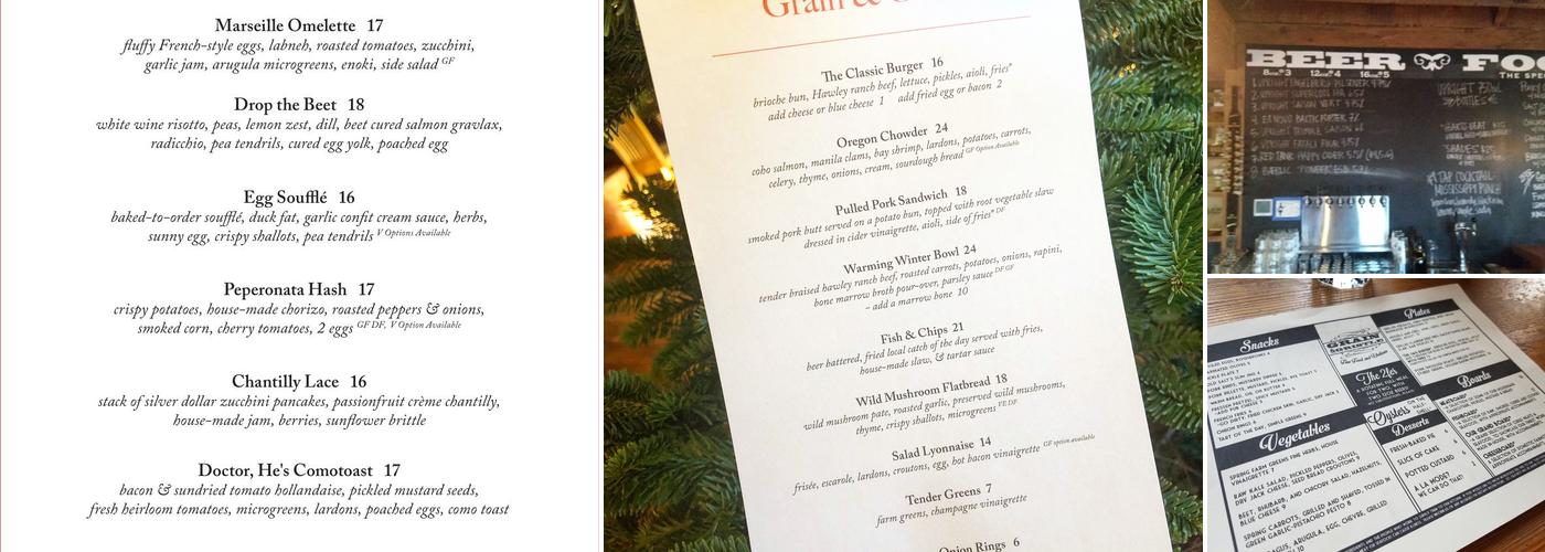 Grain & Gristle Menu