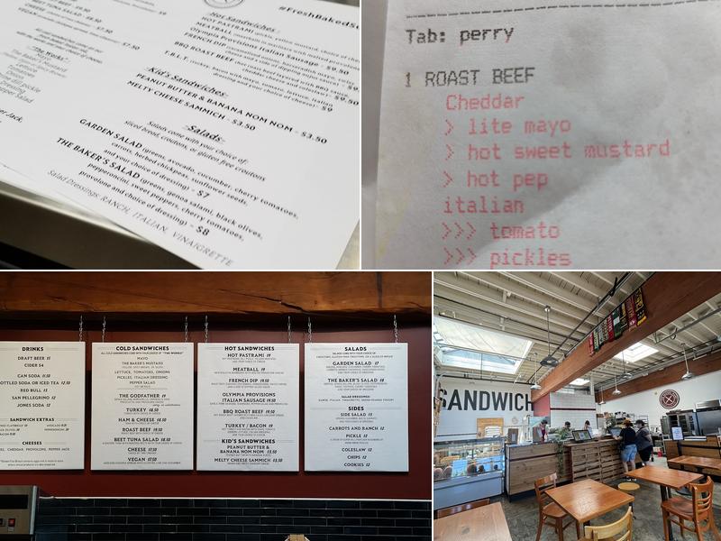 The Baker's Mark Menu