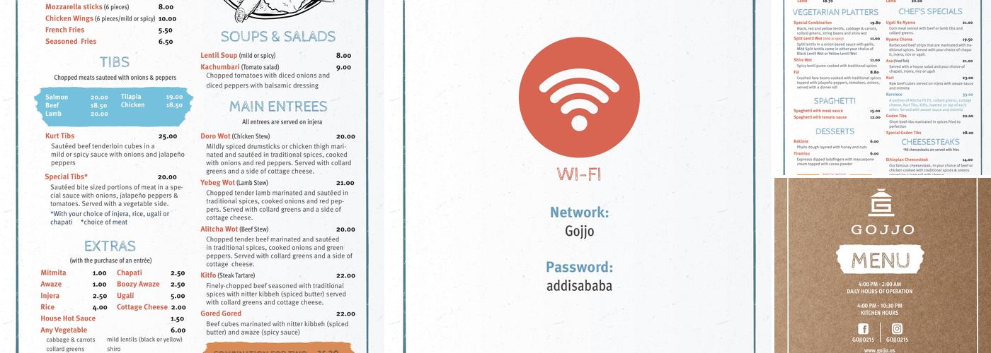 Gojjo Menu