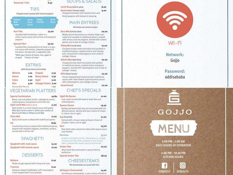 Gojjo Menu