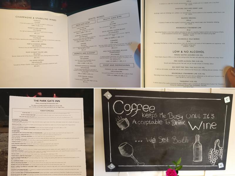 The Park Gate Inn Menu