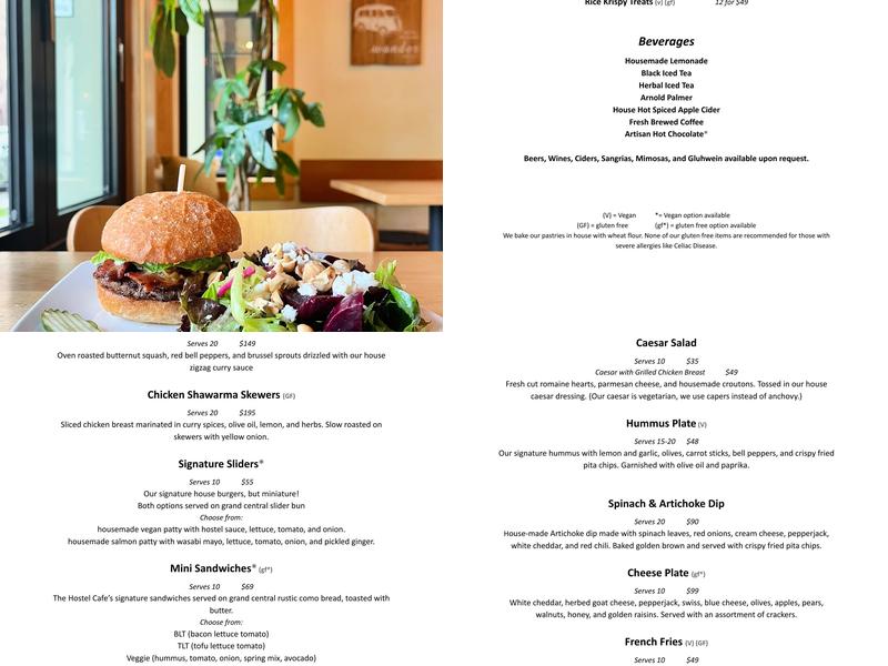 Hostel Cafe Menu
