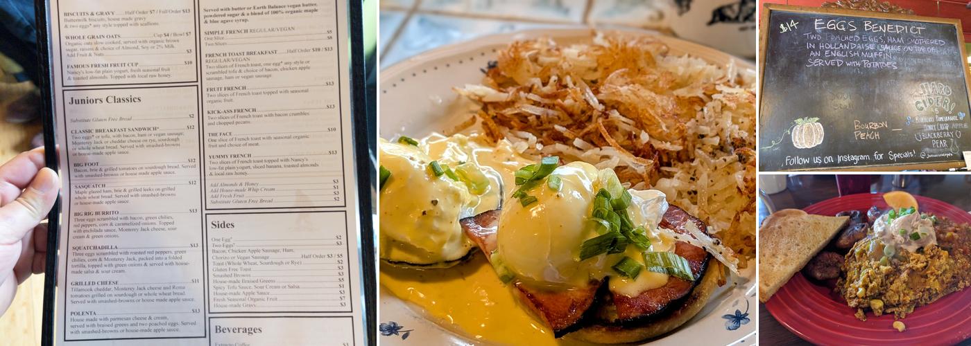 Junior's Cafe Menu