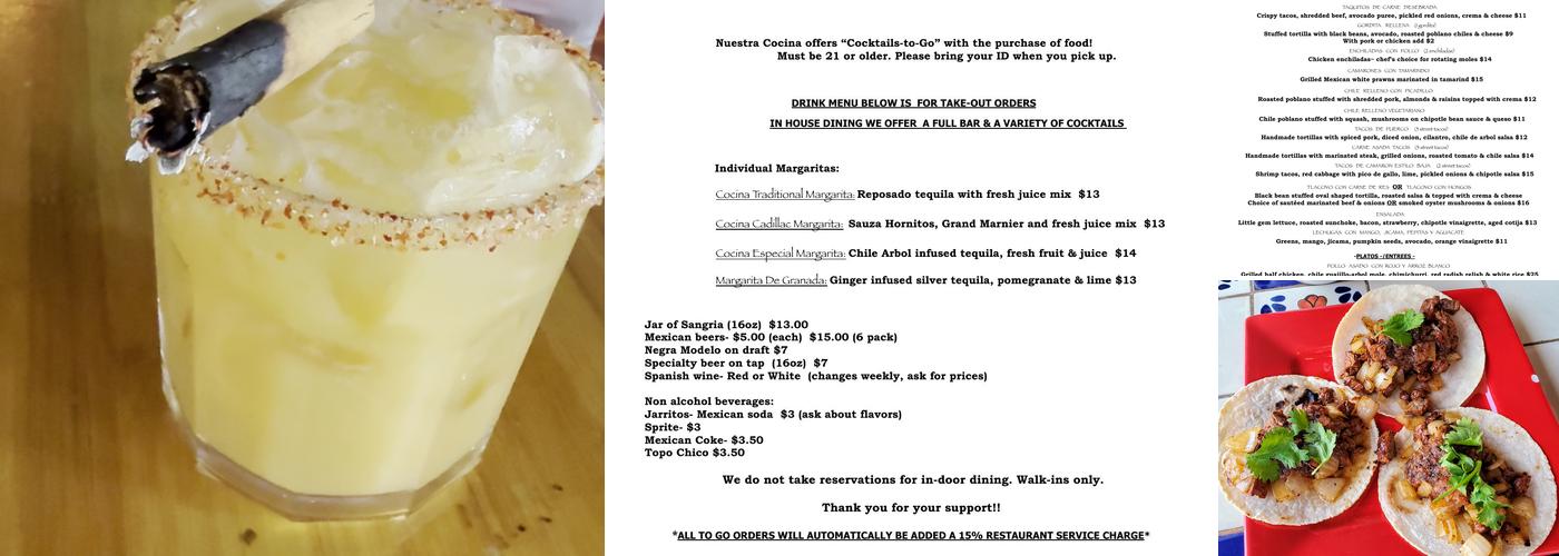 Nuestra Cocina Menu
