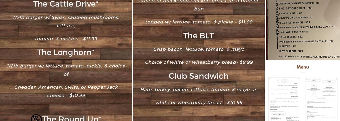 The Cellar Restaurant and Prohibition Bar Menu