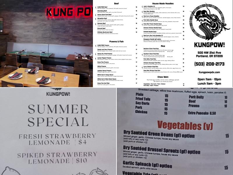 Kung POW! Menu