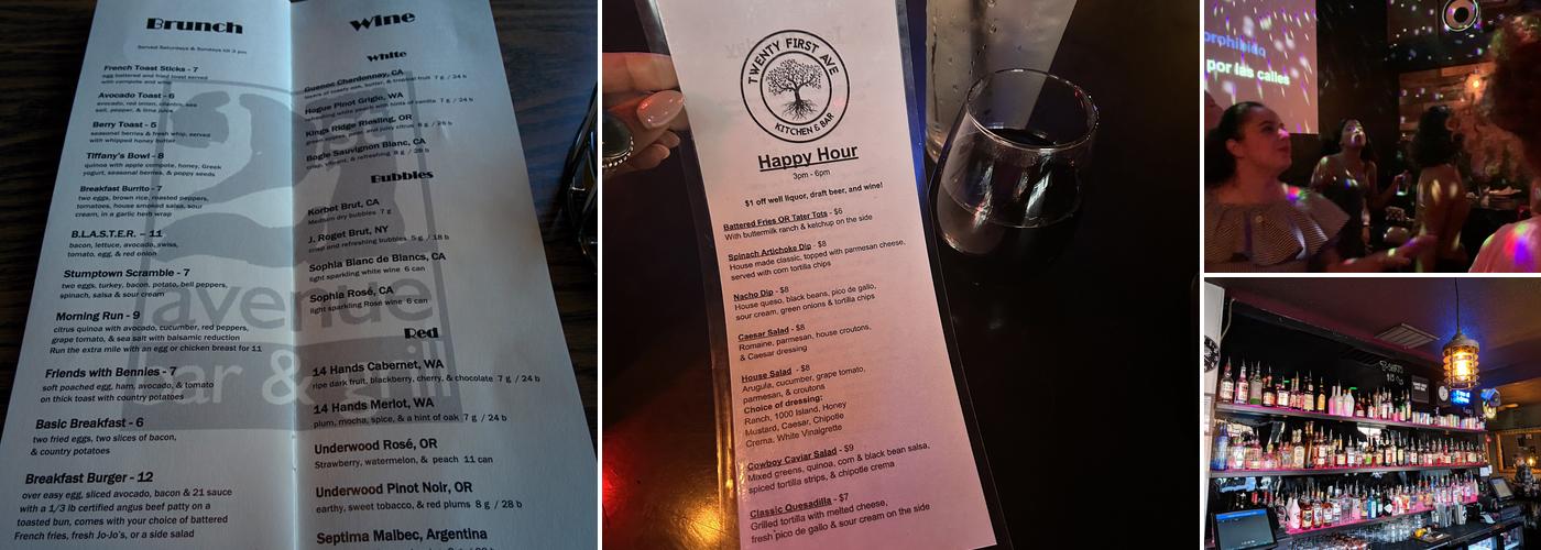 Twenty First Ave Kitchen & Bar Menu