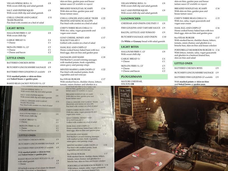 The Royal Oak Menu