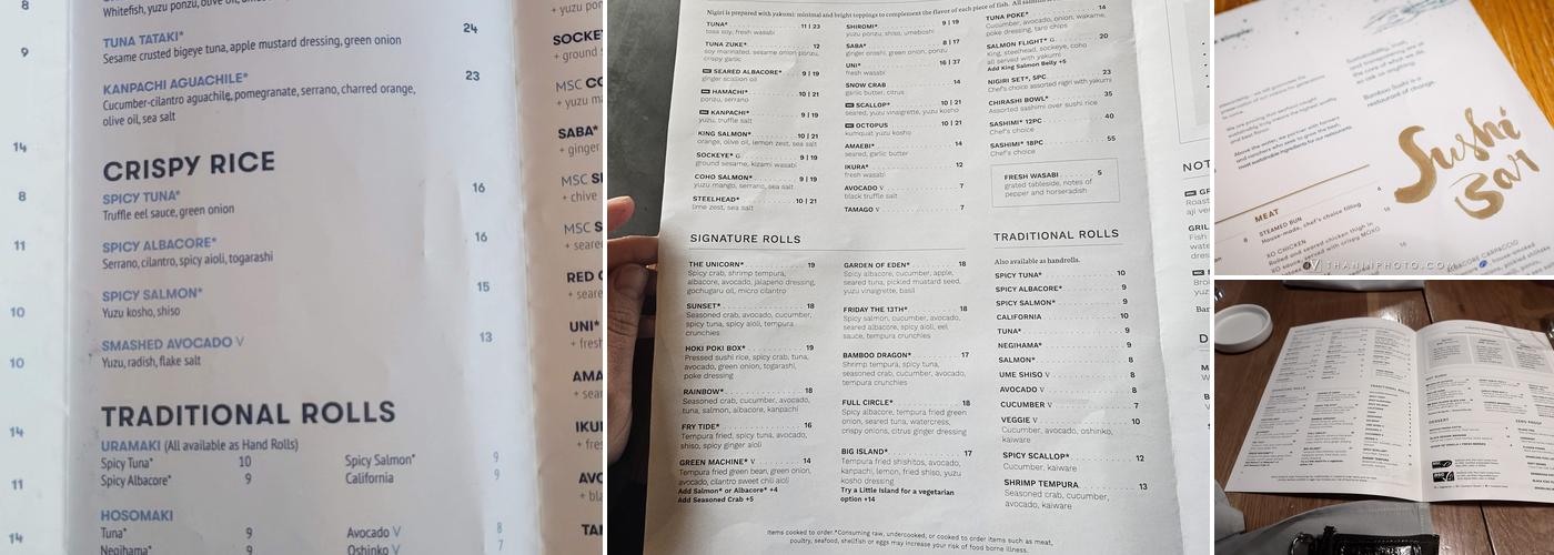 Bamboo Sushi Menu