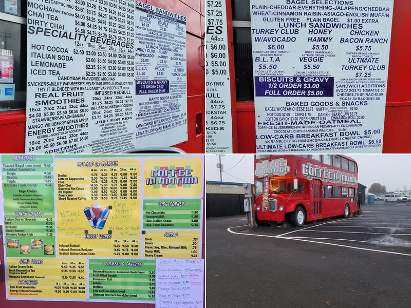 Coffee In Motion Menu