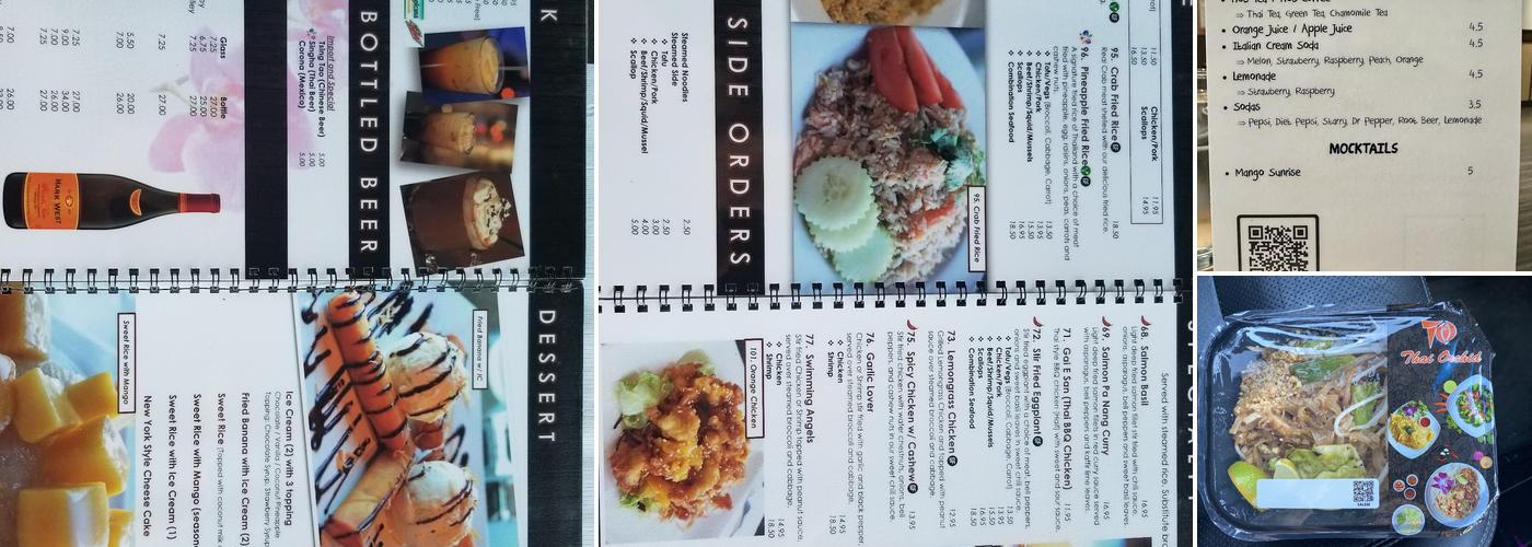Thai Orchid Restaurant Menu