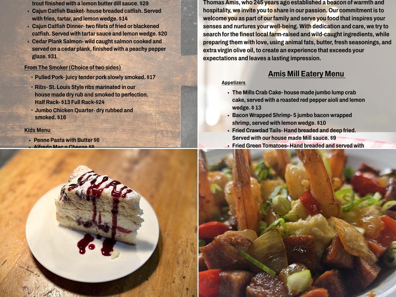 Amis Mill Eatery Menu