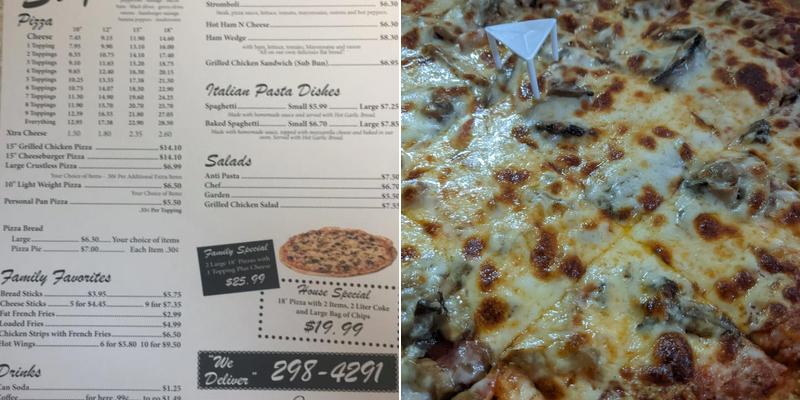 Pizza Stop Menu