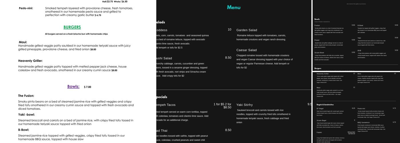 BHeavenly Menu