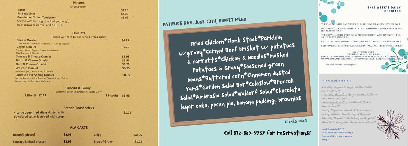 Christie's On The Square Menu